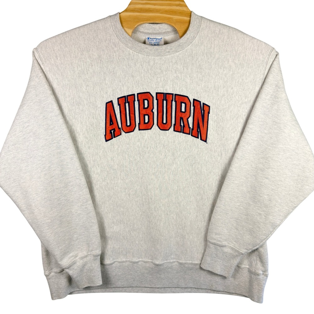 Champion Reverse Weave Sweatshirt Men 2XL Gray Auburn University Tigers NCAA